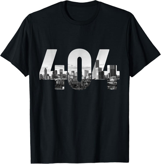 404 Atlanta Area Code Skyline ATL Georgia Vintage T-Shirt